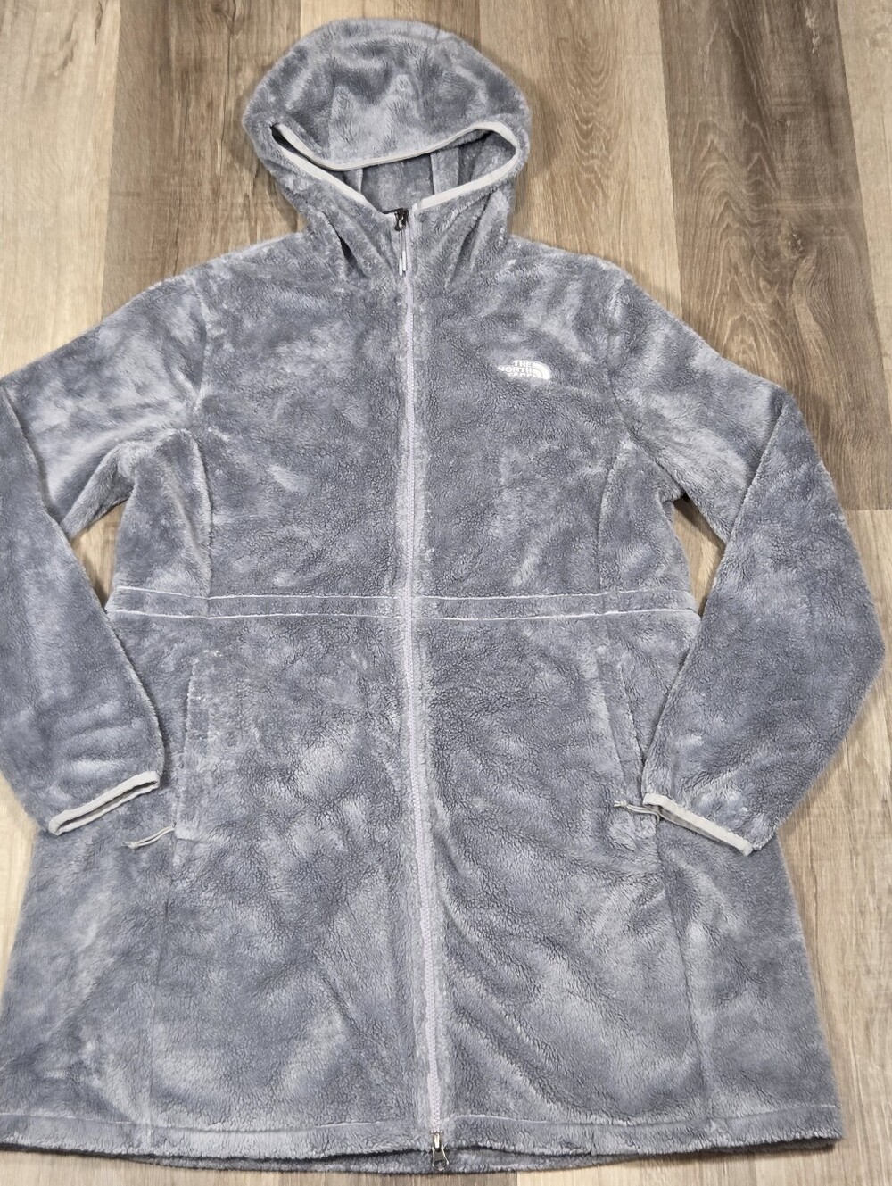 THE NORTH FACE Osito Long Sleeve Hooded Parka Jacket Gray size L